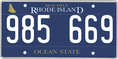 RI license plate 985669