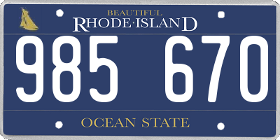 RI license plate 985670