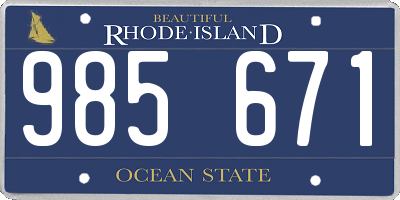 RI license plate 985671