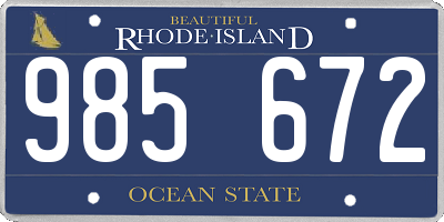 RI license plate 985672