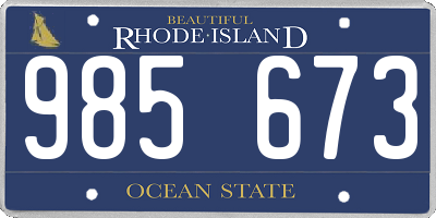 RI license plate 985673