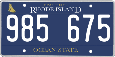 RI license plate 985675