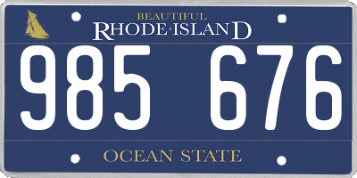 RI license plate 985676