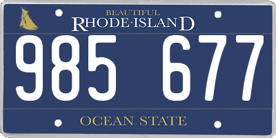 RI license plate 985677