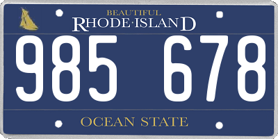 RI license plate 985678