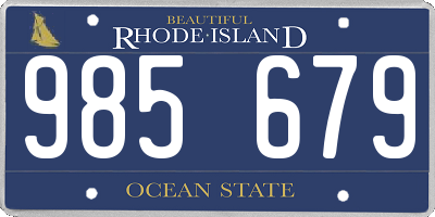 RI license plate 985679