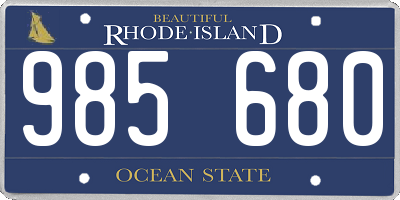 RI license plate 985680