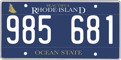 RI license plate 985681