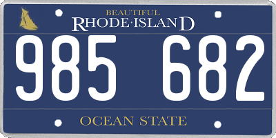 RI license plate 985682