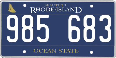 RI license plate 985683