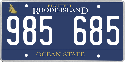 RI license plate 985685