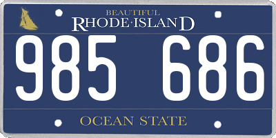 RI license plate 985686