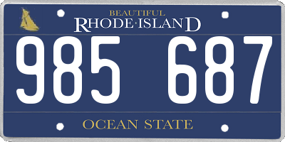 RI license plate 985687