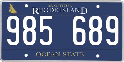 RI license plate 985689