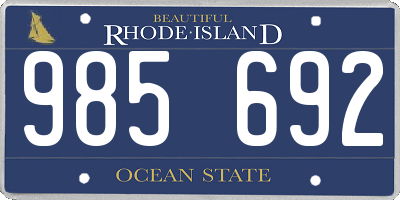 RI license plate 985692