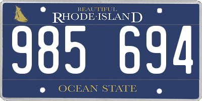 RI license plate 985694