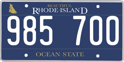 RI license plate 985700