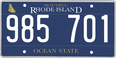 RI license plate 985701