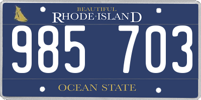 RI license plate 985703