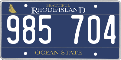 RI license plate 985704