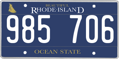 RI license plate 985706