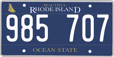 RI license plate 985707