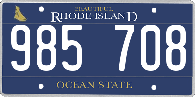 RI license plate 985708