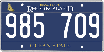 RI license plate 985709