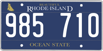 RI license plate 985710