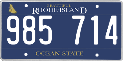 RI license plate 985714