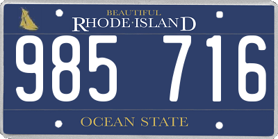 RI license plate 985716