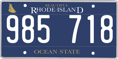 RI license plate 985718