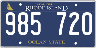 RI license plate 985720