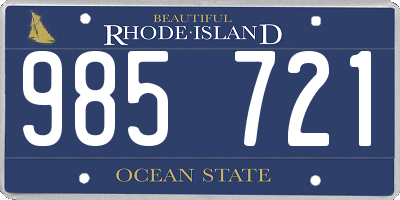 RI license plate 985721