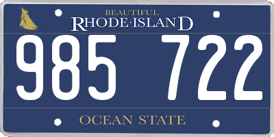 RI license plate 985722