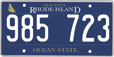 RI license plate 985723