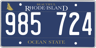 RI license plate 985724