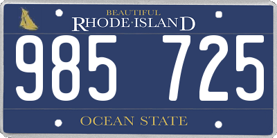 RI license plate 985725