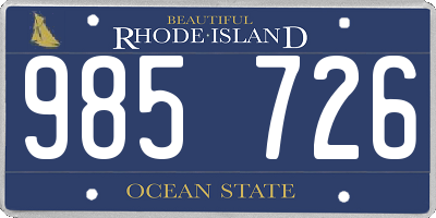 RI license plate 985726