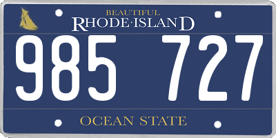 RI license plate 985727