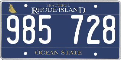 RI license plate 985728