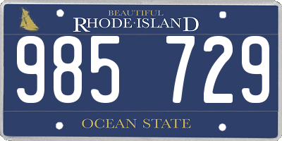 RI license plate 985729