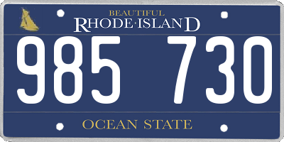 RI license plate 985730