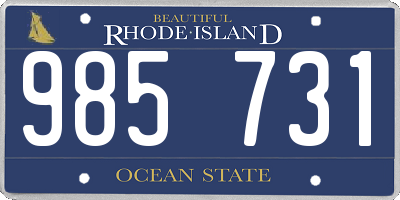 RI license plate 985731