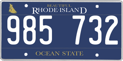 RI license plate 985732