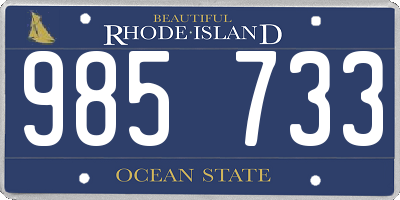 RI license plate 985733