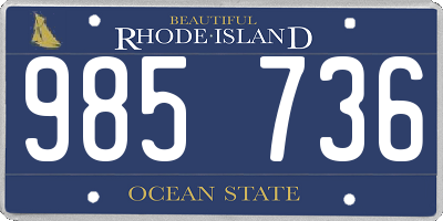 RI license plate 985736