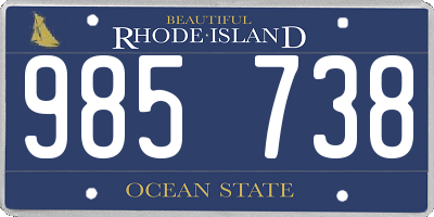 RI license plate 985738