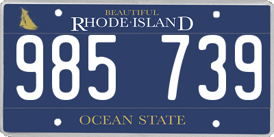 RI license plate 985739