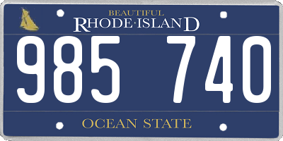 RI license plate 985740